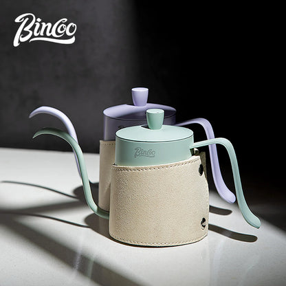 Bincoo 350ML Hand Brewed Coffee Pot Stainless Steel Goose Neck Long Spout Narrow Mouth with Handle Milk Foam Teapot Kitchen Tool
