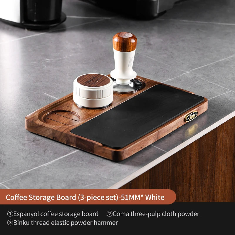 Bincoo 51-58mm Coffee Storage Board Tampers Coffee Distributor Dosing Ring Reusable Filter Holder Barista Espresso Coffeware Set