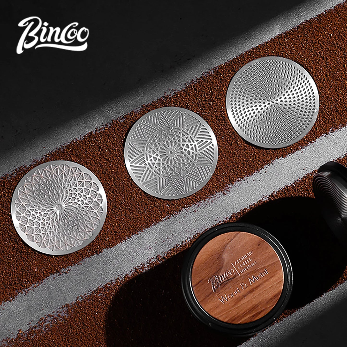 Bincoo Kaleidoscope Secondary Water Distribution Net Italian Coffee Powder Bowl Sintered Piece for Uniform Extraction Stainless