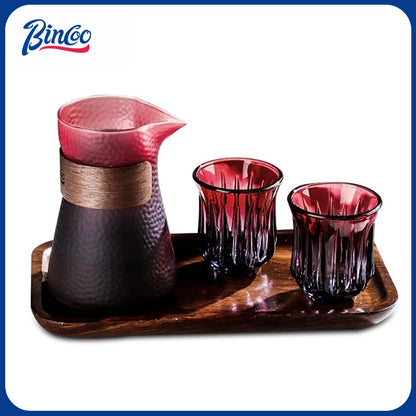 Bincoo Coffee Sharing Pot Glass Cup Set Glass Pot Coffee Cup Coffee Tray Set 500ML