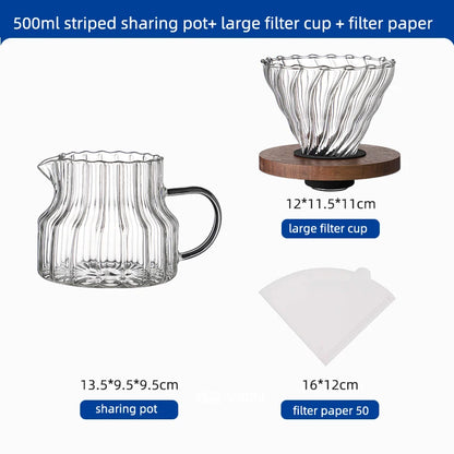 Bincoo 500ml Pour Over Coffee Maker Set Glass Carafe Coffee with Glass Coffee Filter Drip Coffee Maker Set for Home or Office