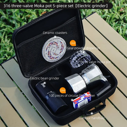 Bincoo Three Valve Mocha Pot Concentrated Latte 316 Stainless Steel Coffee Pot for Baristas Use Mocha Dual Valve Extraction Pots