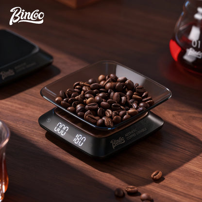 Bincoo Professional Coffee Scale Mini Size 2 Working Modes Black  High Precision 0.1g Accuracy for Espresso and Pour Over