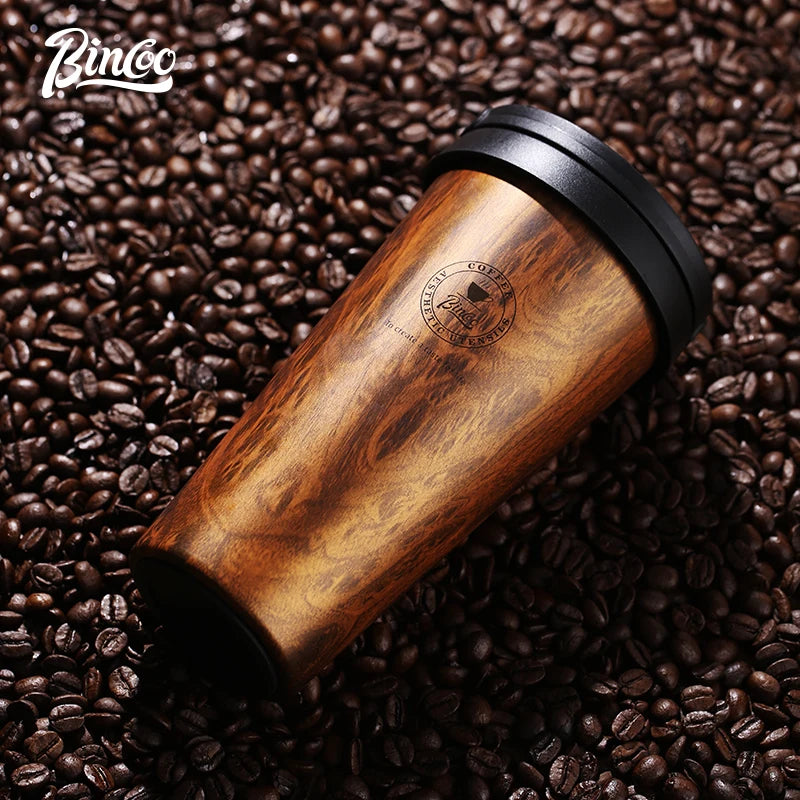 Bincoo Vacuum Insulated Coffee Tumbler 500ML – Stainless Steel Portable Travel Mug for Hot & Cold Drinks, Car Friendly