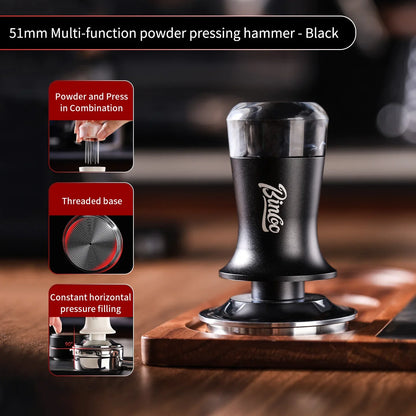 Bincoo 30Ib Constant Pressure 51/58mm Coffee Tamper Multifunctional Magnetic With Powder Needle Disperser Espresso Powder Tamper