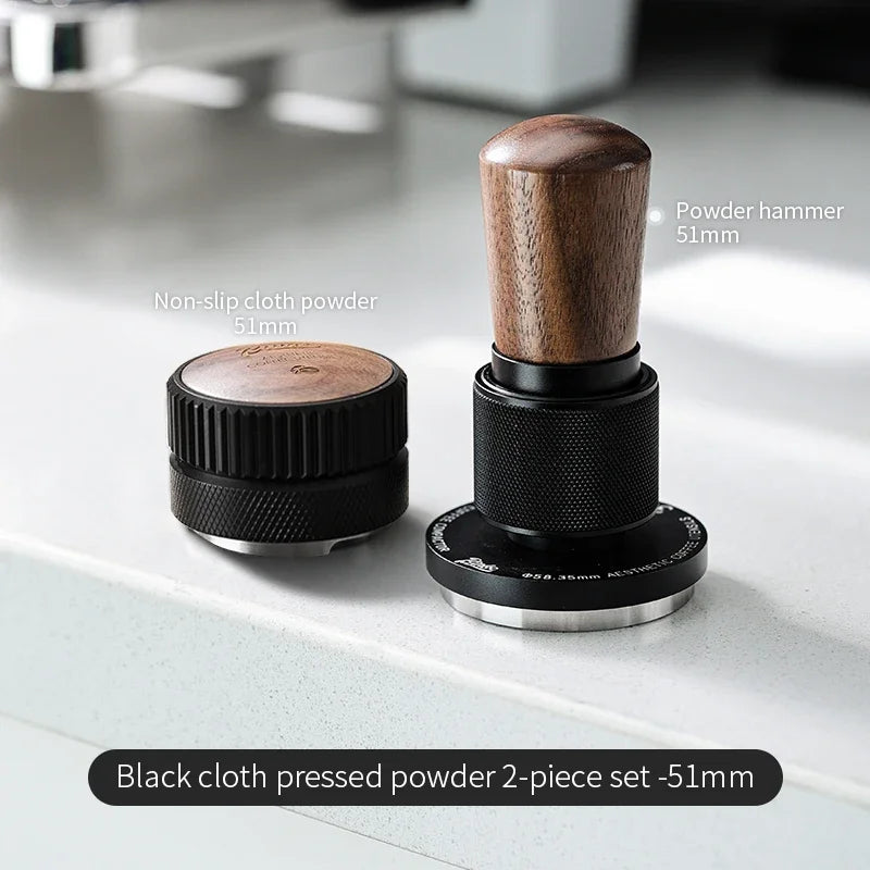 Bincoo 51MM/58MM 30lb Constant Pressure Espresso Coffee Tamper, Stainless Steel Ripple Base, Wood Handle for Home/Cafe Barista