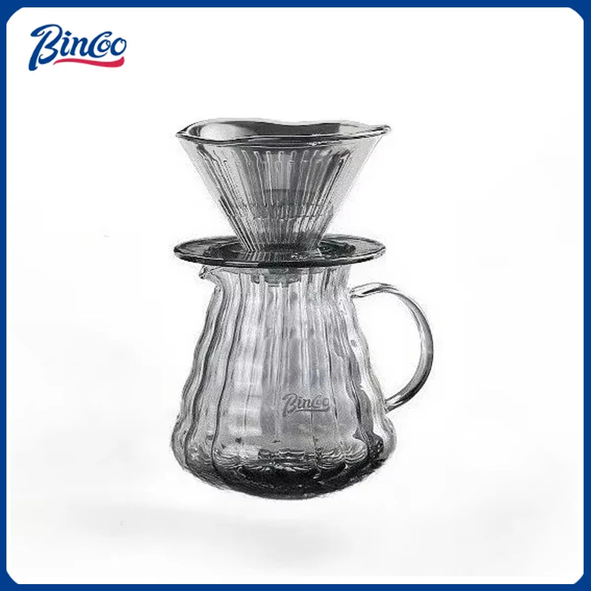 Bincoo 600ML Coffee Servers Sharing Transparent Glass Pot Coffee  Drip Filters Cup Coffee Utensils