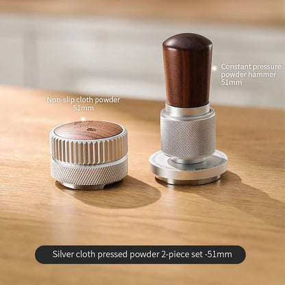 Bincoo 30LB Impact Force Tamper Set with Solid Wood Distributor 51/58mm Constant Pressure Self-Leveling Espresso Tool Kit