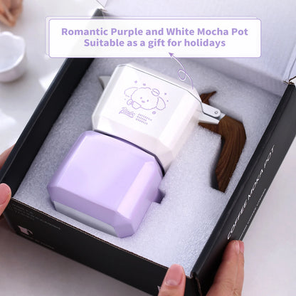 Bincoo Dog Shape Dual Valve Moka Pot Set Stovetop Espresso Maker Cute Animal Design Home Coffee Brewing Kit