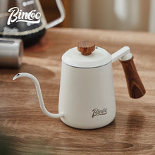 Bincoo GYKF2313 Stainless Steel Hand Drip Coffee Kettle with Real Wood Handle Long Gooseneck Spout  Precision Pouring and Home Brewing