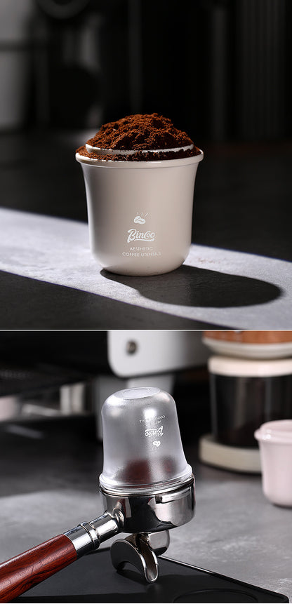Bincoo Coffee Dosing Cup - 51mm/58mm Universal Espresso Powder Receiver, Multi-Functional Coffee Porter for Weighing Beans & Catching Grounds, PC Material
