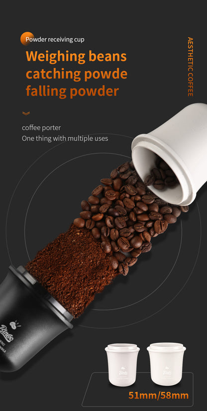 Bincoo Coffee Dosing Cup - 51mm/58mm Universal Espresso Powder Receiver, Multi-Functional Coffee Porter for Weighing Beans & Catching Grounds, PC Material