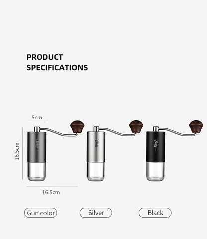 SM04 Portable Manual Coffee Grinder, CNC 420 Steel Six-Star Conical Burr, 16 Adjustable Grind Settings