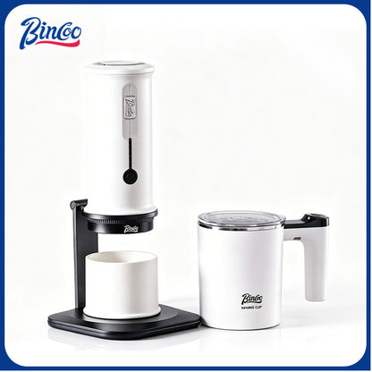 BINCOO 316 Stainless Steel Magnetic Electric Heating Coffee Cup Set Automatic Stirring Cup With Coffee Grinder