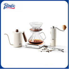 BINCOO Pour‑Over Coffee Set with Manual Coffee Grinder Home Drip Coffee Maker with Glass Dripper Hand‑Ground Coffee Brewing Kit