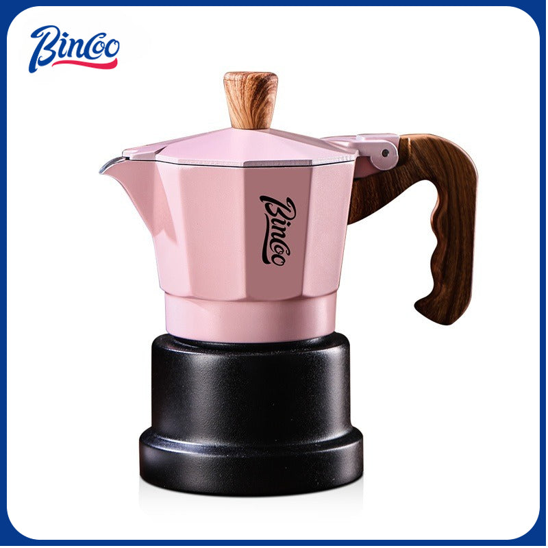 Bincoo Three Valve Moka Pot Small Espresso Coffee Machine Pressurized Coffee Pot Extraction Coffee Machine 1/2 person