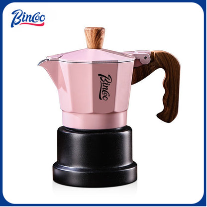 Bincoo Three Valve Moka Pot Small Espresso Coffee Machine Pressurized Coffee Pot Extraction Coffee Machine 1/2 person