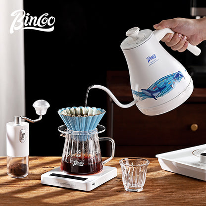 Bincoo E1K 1000ML Temperature Control Gooseneck Kettle, Electric Pour Over Coffee Kettle, Stainless Steel Fast Heating Water Kettle for Home Barista Brewing
