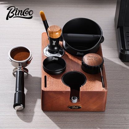 Bincoo GYKF2032 Solid Wood Multi-Functional Tamping Station,Stand Only, No Coffee Accessories