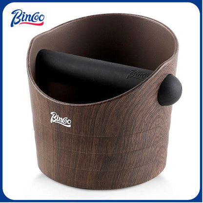 BINCOO Wood Grain Coffee Grounds Bucket Household Italian Style Grounds Catching Bucket Coffee Storage Tool Coffee Utensils