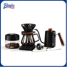 BINCOO Glass Pour‑Over Coffee Set, Household V60 Dripper, Coffee Server with Manual Coffee Grinder, Complete Brewing Kit
