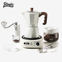 BINCOO Double Valve Moka Pot Household Italian Electric Ceramic Stove Coffee Pot Portable Small Coffee Machine Set 2Cups 4Cups