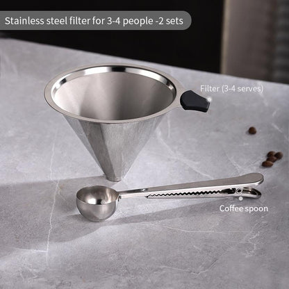 Bincoo Pour Over Coffee Filter Thickened Stainless Steel 300/800 mesh Filter Funnel
