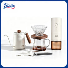 BINCOO Coffee Glass Server with V60 Glass Dripper Set Grinder Kit Stainless Steel Gooseneck Kettle Coffee Brewing Tool Set