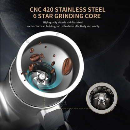 BINCOO BC-DM01 Professional Barista Electric Coffee Bean Grinder Aluminum Alloy Fuselage Titanium Conical Burr Commercial Household Tool