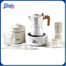 BINCOO Two-Valve Moka Pot with Grinder Set Home Espresso Maker Italian-Style Coffee Maker 2Cups