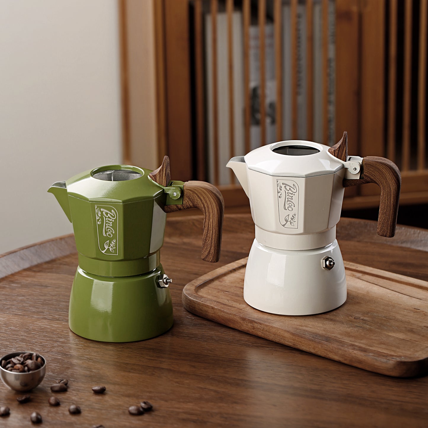 Bincoo Premium Moka Pot Set 6 Color Options Dual Valve System Compact Italian Coffee Maker for Stovetop Brewing