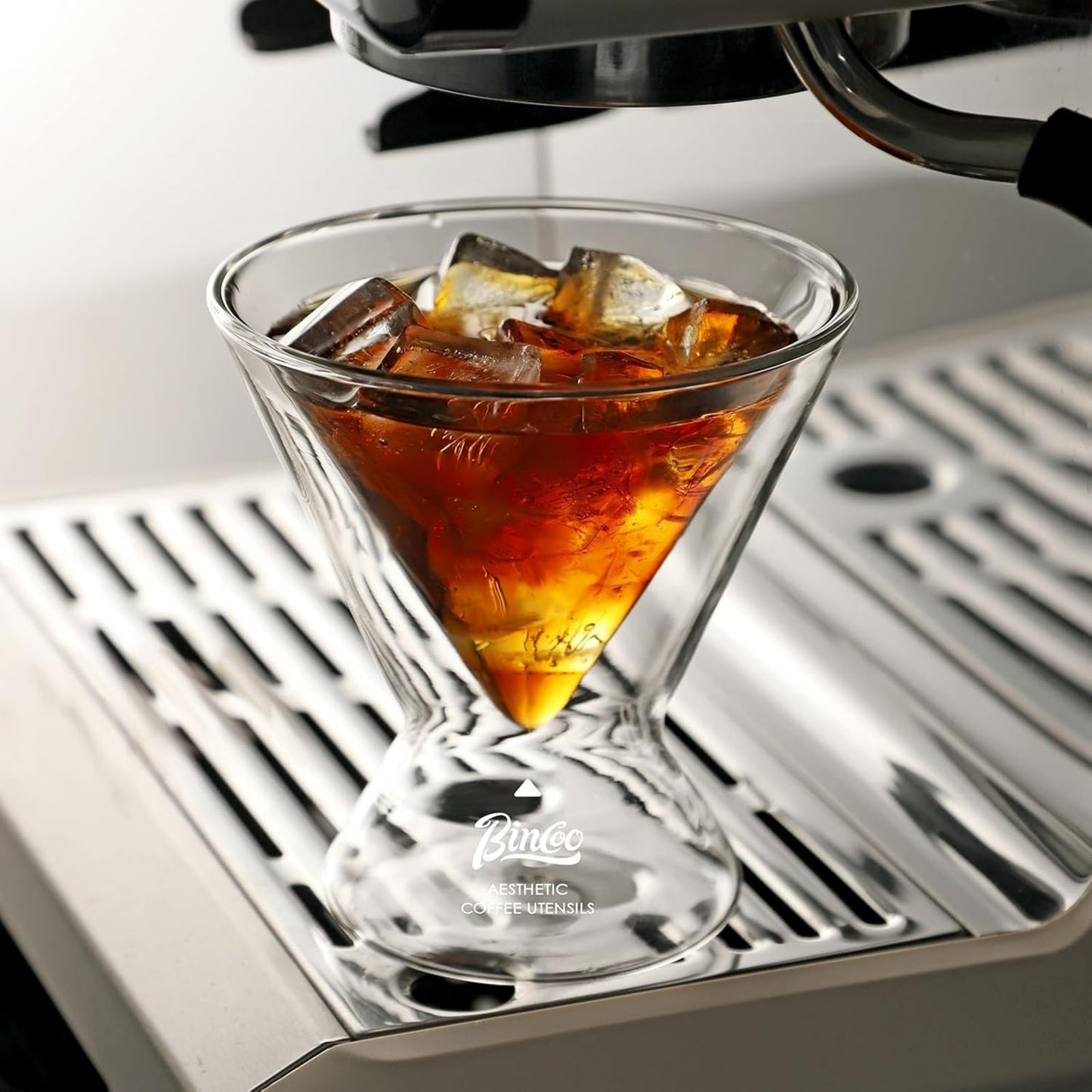 Bincoo GYJ60394 Espresso Cups Double Wall Glass Coffee Mugs 180ML Set of 2 Shot Glass-Borosilicate Glass For Coffee,Tea,Whiskey,Cocktails & All Beverages