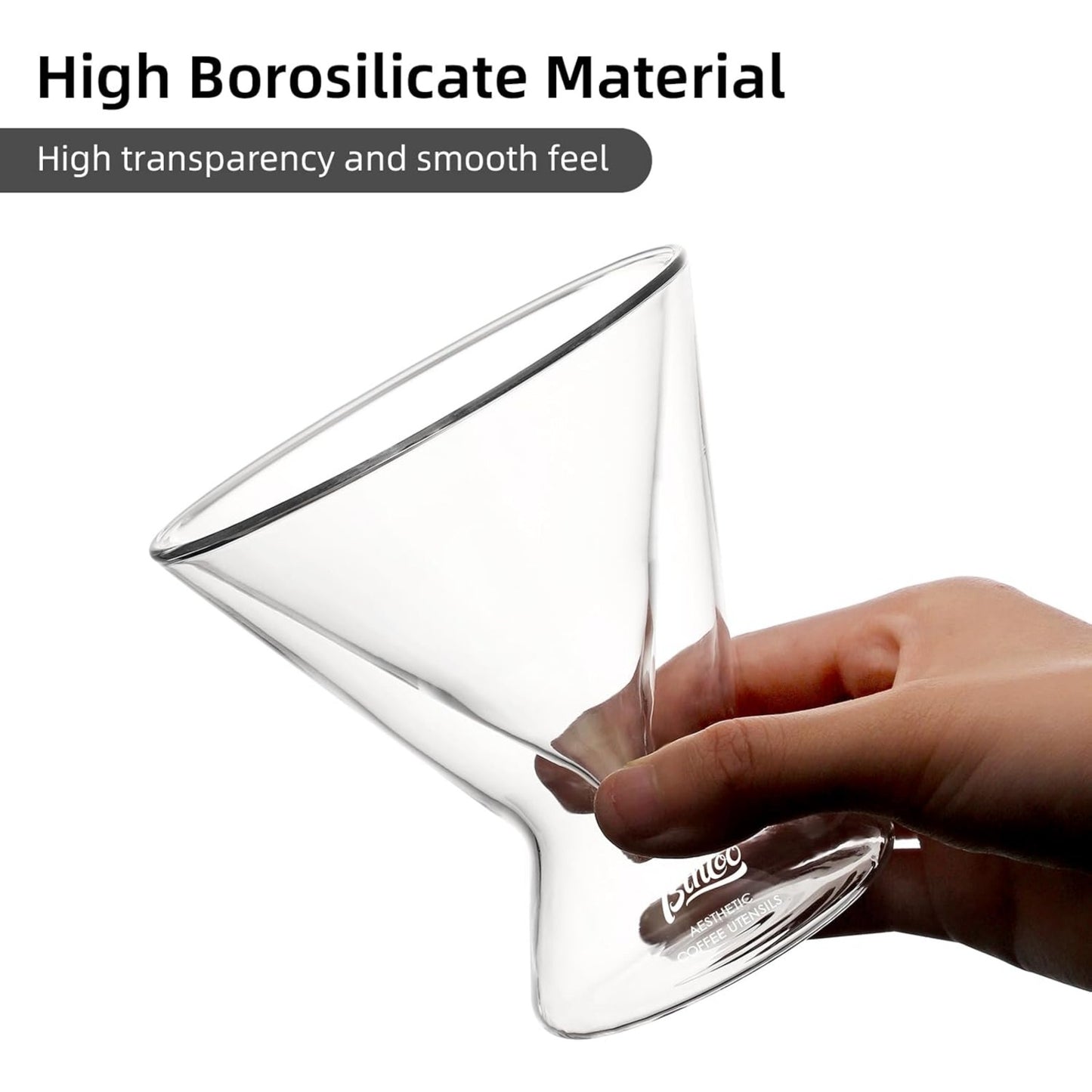 Bincoo GYJ60394 Espresso Cups Double Wall Glass Coffee Mugs 180ML Set of 2 Shot Glass-Borosilicate Glass For Coffee,Tea,Whiskey,Cocktails & All Beverages