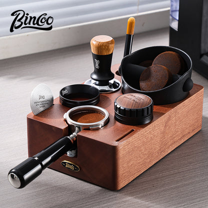 Bincoo GYKF2032 Solid Wood Multi-Functional Tamping Station,Stand Only, No Coffee Accessories