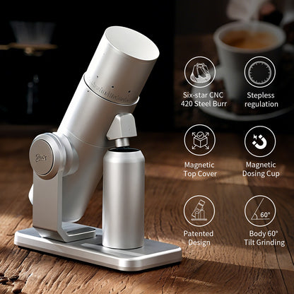 BINCOO BC-DM01 Professional Barista Electric Coffee Bean Grinder Aluminum Alloy Fuselage Titanium Conical Burr Commercial Household Tool