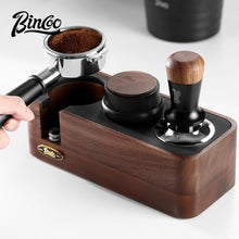 Bincoo Walnut Wood Espresso Tamper Station 51-58mm-Espresso Organizer for Tamper,Distributor,Portafilter,Puck Screen,Coffee Station Holder for Coffee Bar,with Adjustable Height & Non-Slip Design