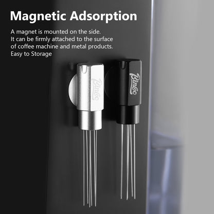 Magnetic WDT Tool - Espresso Stirrer Tool, WDT Espresso Distribution Tool with 6 Stainless Steel Needles and Metal Plate,Easy to Storage and Strong Magnetic