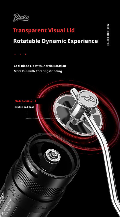 Bincoo SM20 Manual Coffee Grinder, 7-Star Steel Burr Portable Hand Coffee Bean Grinder with External Fine Adjustment