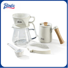 BINCOO Fan‑Shaped Ceramic Coffee Dripper 3‑Hole Drip Filter Pour‑Over Coffee Set