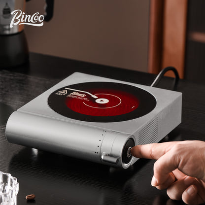 BC-DTL01 Retro Vinyl Turntable Style Ceramic Stove, Multifunctional Electric Heating Cooktop for Kitchen & Tea Room