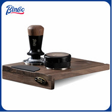 BINCOO Coffee Press Powder Cloth Holder Set Walnut Multi-Purpose Powder Press Base Coffee Handle Filling Powder Cloth Organiser Board 51MM/58MM