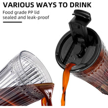Bincoo 380ML Reusable Iced Coffee Cup,Creative Iced Travel Mug with Brush,Leak-proof Iced Coffee Juice Tea Mug Tritan Plastic,Double Use Lid,13oz (Black)