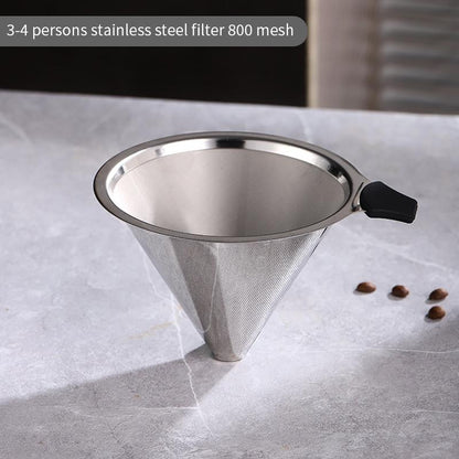 Bincoo Pour Over Coffee Filter Thickened Stainless Steel 300/800 mesh Filter Funnel