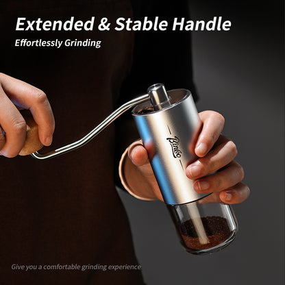 Bincoo GYKF1881 Portable Manual Coffee Bean Grinder - Stainless Steel Conical Burr Hand Coffee Grinder with Adjustable Setting,Double Bearing Hand Espresso Grinder (White)