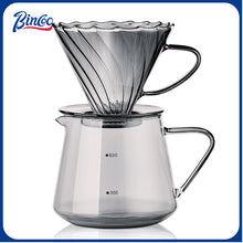 Bincoo Glass Coffee Dripper,Pour Over Coffee Fliter Cup Glass Fliter Cup V60 Coffee Utensils for Home Office