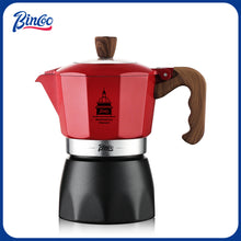 Stovetop Espresso Maker,Classic Aluminum Italian Coffee Maker,2Cups Moka Pot for Italian and Cuban Café Brewing, Double Valve Extraction (Red Black, 2 Cups)