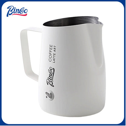 BINCOO Swan Latte Art Vat Pointed-mouth Embossed Coffee Pull Flower Cup Milk Jar Milk Foam Cup for Household Office and Coffee Shop 420ML