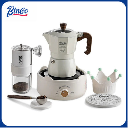 BINCOO Double-valve Moka Pot Household Small Coffee Pot Espresso Machine Set Coffee Utensils 2Cups