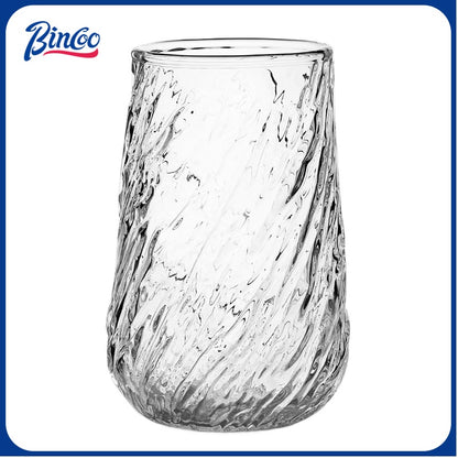 BINCOO Glass Coffee Mug Vintage American Latte Glass Afternoon Tea Cup Espresso Mug High-end Exquisite 420ML