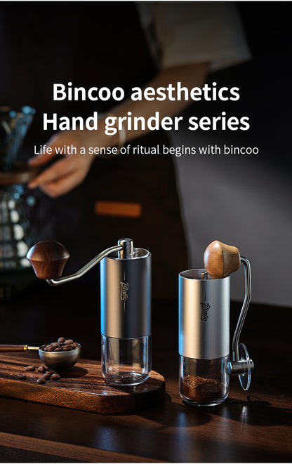 SM04 Portable Manual Coffee Grinder, CNC 420 Steel Six-Star Conical Burr, 16 Adjustable Grind Settings